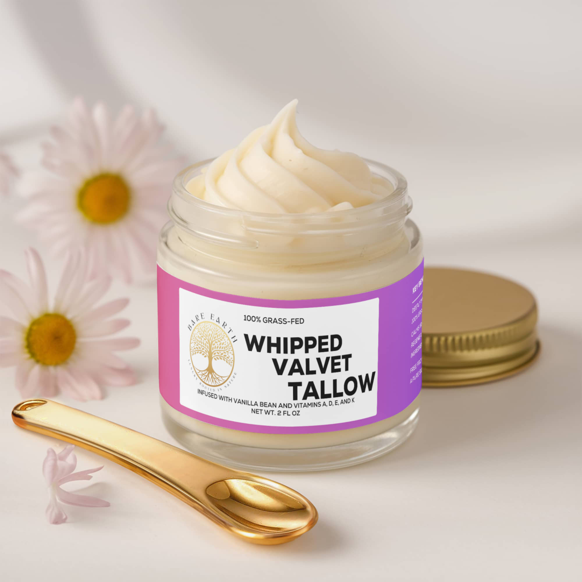 Whipped Grass-Fed Tallow Balm with Vanilla Bean